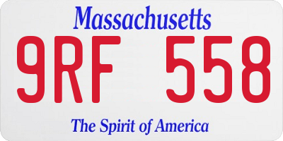 MA license plate 9RF558