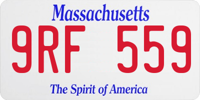 MA license plate 9RF559