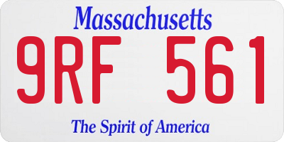 MA license plate 9RF561