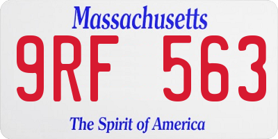 MA license plate 9RF563