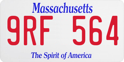 MA license plate 9RF564