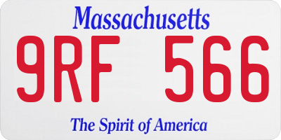 MA license plate 9RF566
