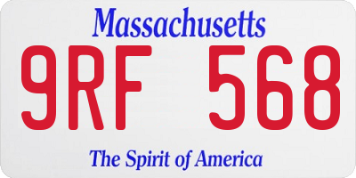 MA license plate 9RF568