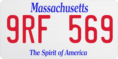 MA license plate 9RF569