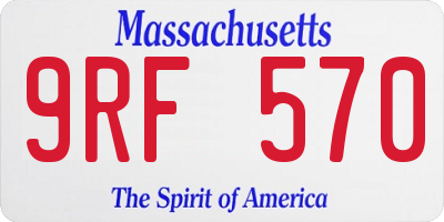 MA license plate 9RF570