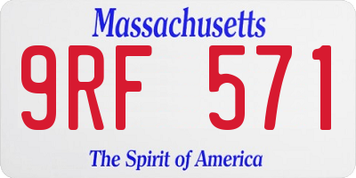 MA license plate 9RF571
