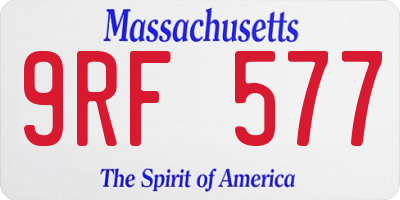 MA license plate 9RF577