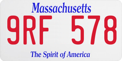 MA license plate 9RF578