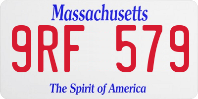 MA license plate 9RF579