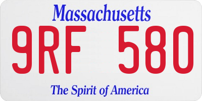 MA license plate 9RF580