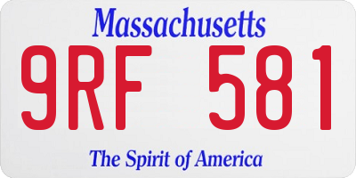 MA license plate 9RF581