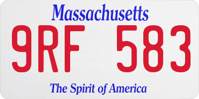 MA license plate 9RF583