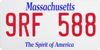 MA license plate 9RF588