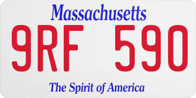 MA license plate 9RF590