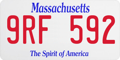 MA license plate 9RF592