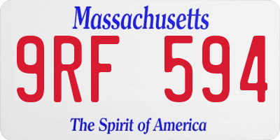 MA license plate 9RF594
