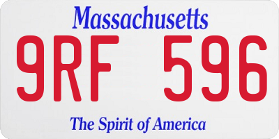 MA license plate 9RF596