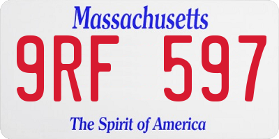 MA license plate 9RF597