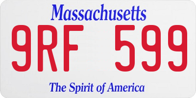 MA license plate 9RF599