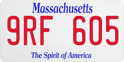MA license plate 9RF605