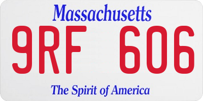 MA license plate 9RF606