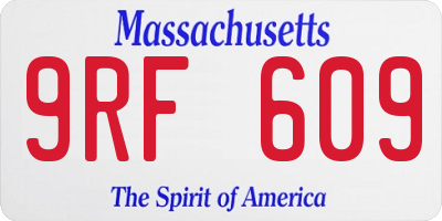 MA license plate 9RF609