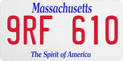 MA license plate 9RF610