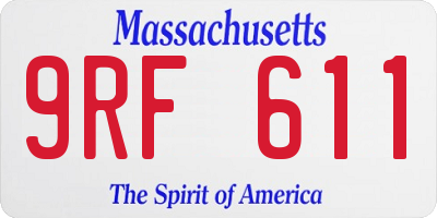MA license plate 9RF611