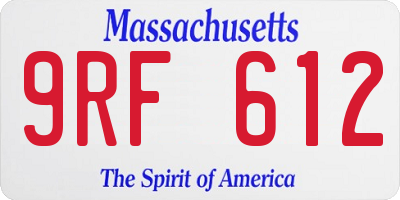 MA license plate 9RF612