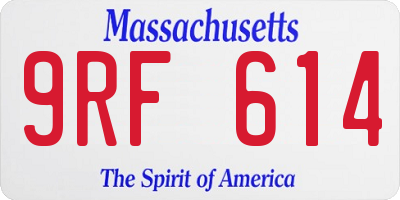 MA license plate 9RF614