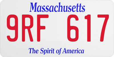 MA license plate 9RF617