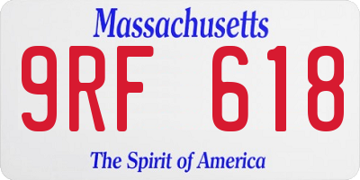 MA license plate 9RF618
