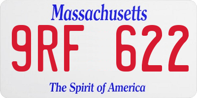 MA license plate 9RF622