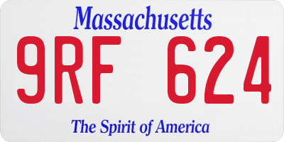 MA license plate 9RF624