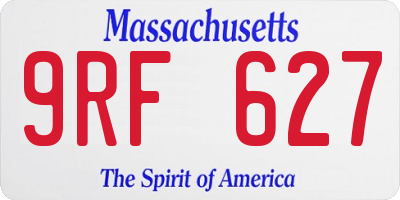 MA license plate 9RF627