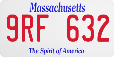 MA license plate 9RF632