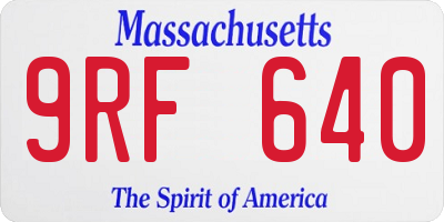MA license plate 9RF640