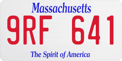 MA license plate 9RF641