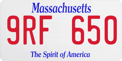 MA license plate 9RF650