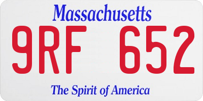 MA license plate 9RF652