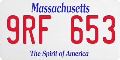 MA license plate 9RF653