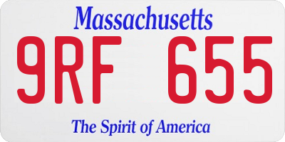MA license plate 9RF655