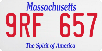 MA license plate 9RF657
