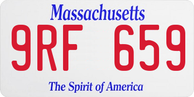 MA license plate 9RF659