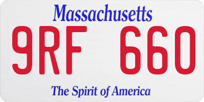 MA license plate 9RF660