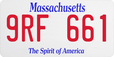 MA license plate 9RF661