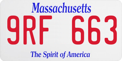 MA license plate 9RF663
