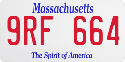 MA license plate 9RF664