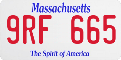 MA license plate 9RF665