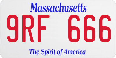 MA license plate 9RF666